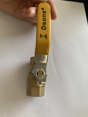 5 pulgadas mayorista zinc de latón válvula de bola con mango de plástico amarillo