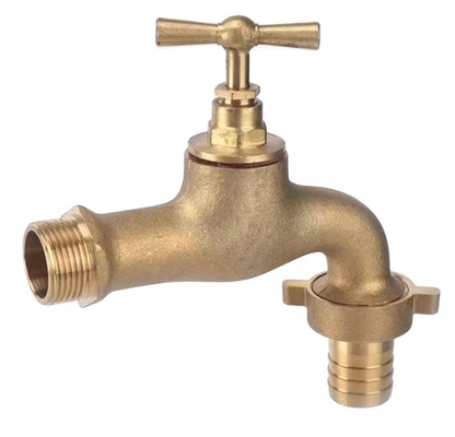 El 1/2 &quot; X 3/4&quot; grifo de agua de cobre amarillo de la válvula del grifo del hilo largo para el lavabo