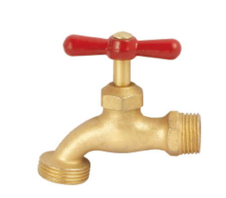 Prueba de cobre amarillo bloqueada de la salida de la válvula del grifo 1/2inch del arreglo para requisitos particulares