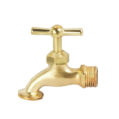 Prueba de cobre amarillo bloqueada de la salida de la válvula del grifo 1/2inch del arreglo para requisitos particulares