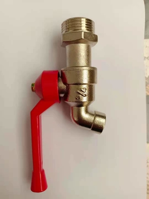 Temperatura media válvula de cobre amarillo del grifo de 3/4 pulgada con los golpecitos principales del agua