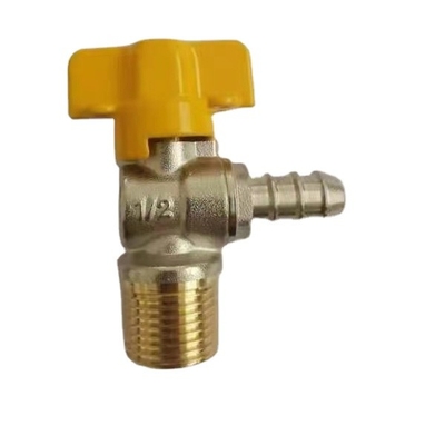 Válvula de parada de cobre amarillo montada en la pared del agua de retrete de la válvula de ángulo 12bar de la pulgada del 1/2