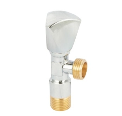 Válvula de ángulo de cobre amarillo antiusura 3/8inch por tiempo de la larga vida de la boca del agua de retrete