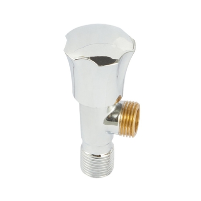 Válvula de ángulo de cobre amarillo antiusura 3/8inch por tiempo de la larga vida de la boca del agua de retrete