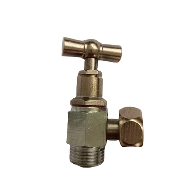 La válvula de ángulo de cobre amarillo fría de la agua 1/2inch de las colocaciones del cuarto de baño Chrome plateó