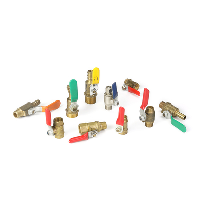 Válvula de gas de cobre amarillo 42m m del manual adaptable del tamaño con la manija de aluminio