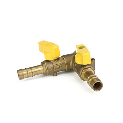 Válvula de gas de cobre amarillo 42m m del manual adaptable del tamaño con la manija de aluminio