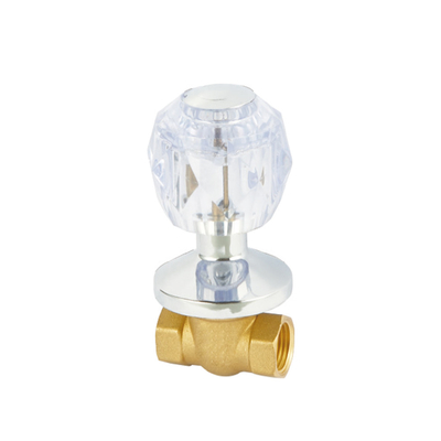 La válvula de parada de cobre amarillo de la manija de la aleación del cinc Chrome encubrió salida anti de la válvula de parada