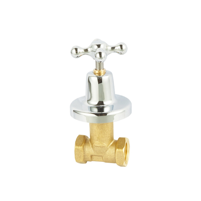 Válvula de cobre amarillo forjada temperatura normal del agua de la parada con la manija del cinc