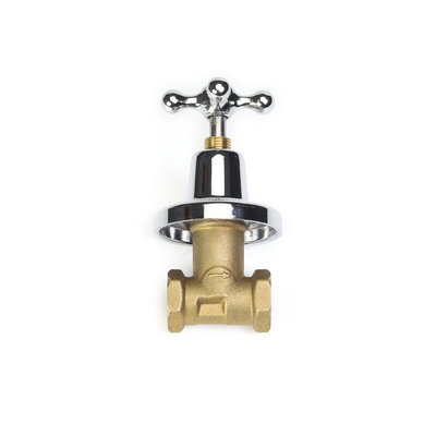 válvula de parada de cobre amarillo recta caliente de la bola del OEM de la galjanoplastia de cromo 1/2inch